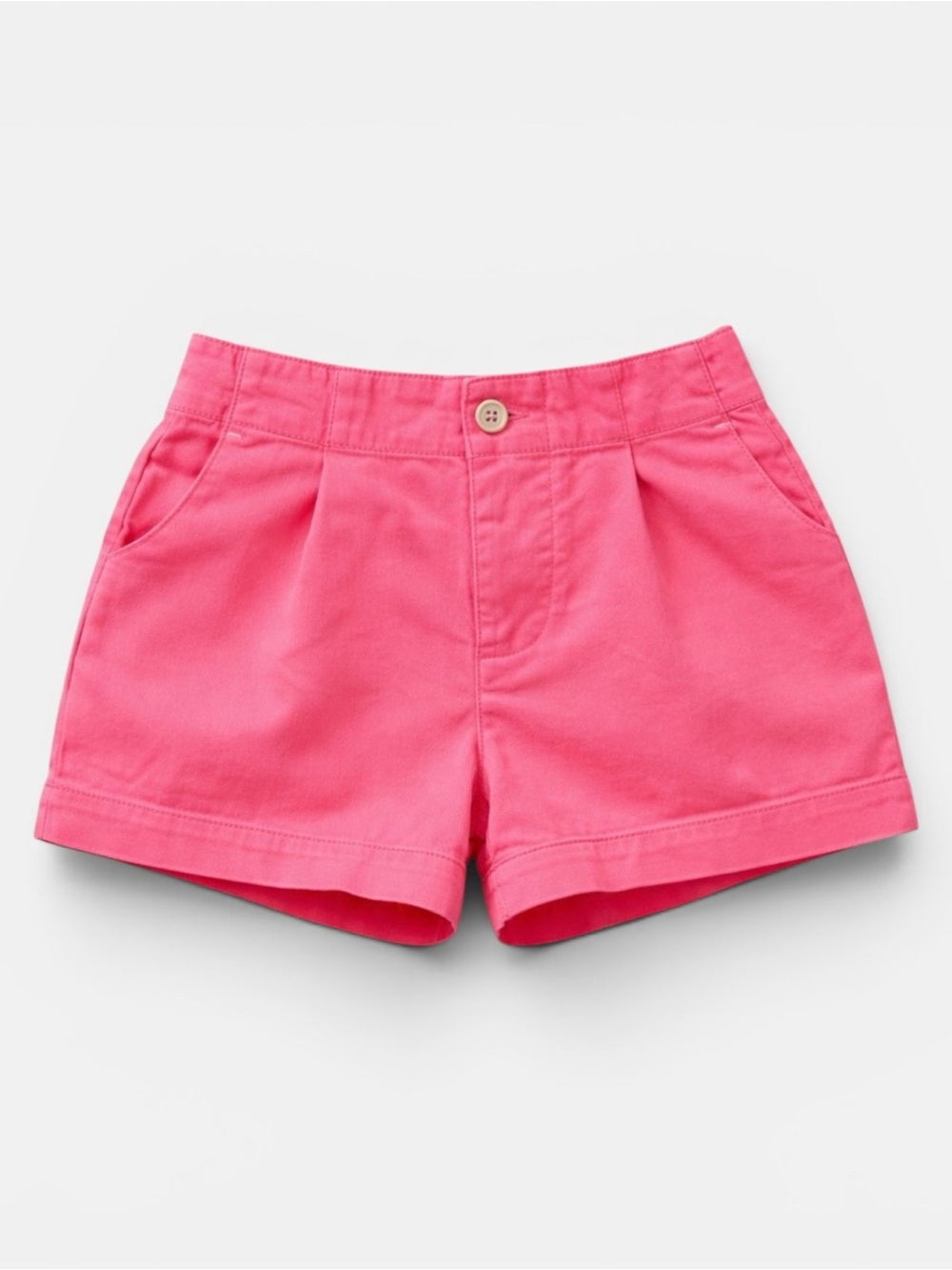 Mini Boden Girls Coral Chino Shorts Size 5Y Cotton Flat Front Cuffed Summer Prep